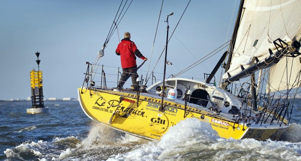 A triumphant Brad Van Liew wins the Velulx 5 Oceans, having won 5 out of 5 legs, as he crossed the finish line in this evening in La Rochelle, France. © Ainhoa Sanchez/Velux 5 Oceans