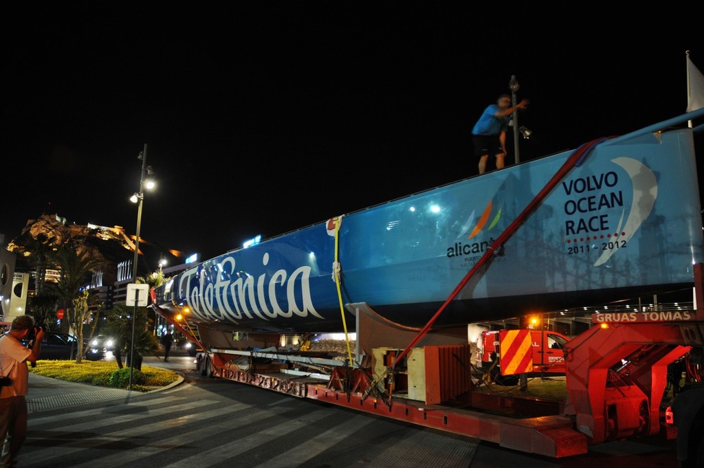Team Telefonica transports their 3rd generation Volvo Open 70 from King Marine in Alginet, to Volvo Ocean Race headquarters in Alicante.  © Volvo Ocean Race http://www.volvooceanrace.com