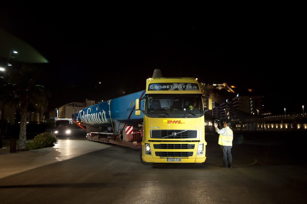 Team Telefonica transports their 3rd generation Volvo Open 70 from King Marine in Alginet, to Volvo Ocean Race headquarters in Alicante.  © Volvo Ocean Race http://www.volvooceanrace.com