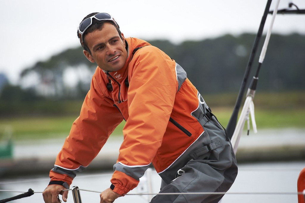 Skipper Franck Cammas in his more comfortable element - Volvo Ocean Race 2011-12. © Volvo Ocean Race http://www.volvooceanrace.com