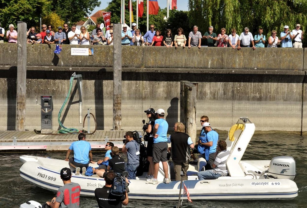 The crowds clap home the winners of Match Race Germany 2011 © Chris Davies/AWMRT