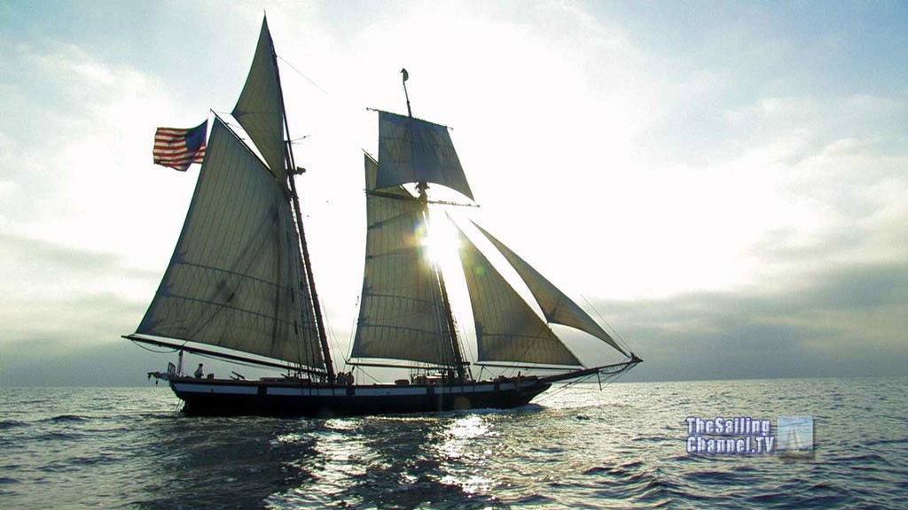 Tall Ship: The Privateer Lynx ghosts along in light air - HD Video Stills from the documentary © Robert Margouleff