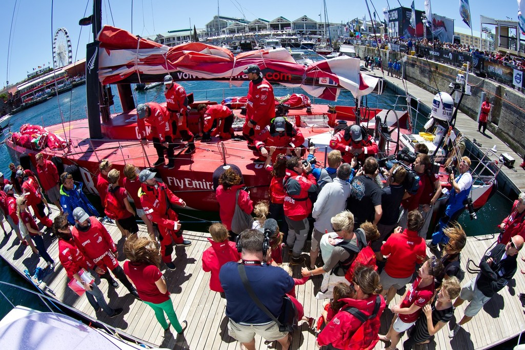 Camper with Emirates Team New Zealand, finishes second on leg 1 of the Volvo Ocean Race 2011-12  © Ian Roman/Volvo Ocean Race http://www.volvooceanrace.com