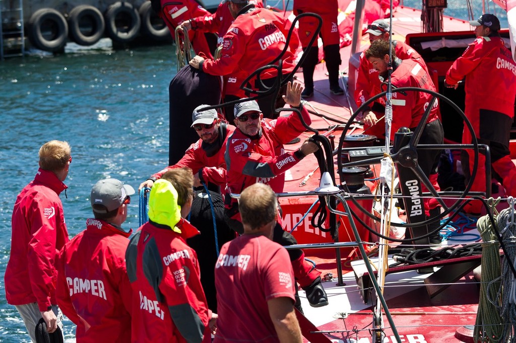 Camper with Emirates Team New Zealand, finishes second on leg 1 of the Volvo Ocean Race 2011-12  © Ian Roman/Volvo Ocean Race http://www.volvooceanrace.com