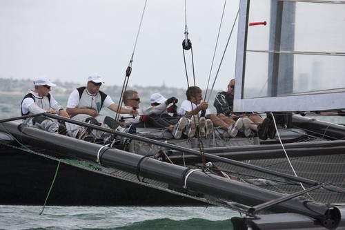  Crew hiking - Day 2 Trials in Auckland - 34th America’s Cup - AC45 trials © ACEA - Photo Gilles Martin-Raget http://photo.americascup.com/