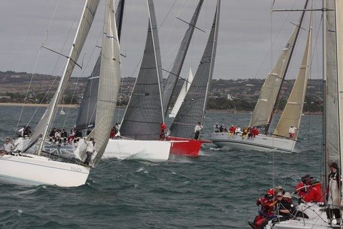 Secret Men’s muscles in on the approach to the start - Lexus Lincoln Week  © Bob Ross/Port Lincoln Yacht Club