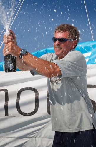 Derek Hatfield onboard his yacht Activehouse finishing Ocean Sprint 4, from Punta del Este Uruguay to Charleston, USA in second place.<br />
 &copy; Ainhoa Sanchez/Velux 5 Oceans