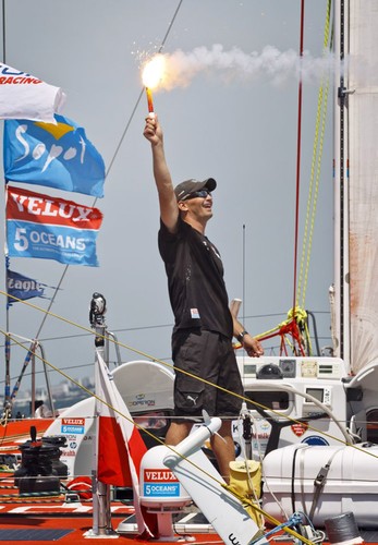 Gutek secures his 2nd place overall, on the final leg of the Velux 5 Oceans, Ocean Sprint 5 arriving into La Rochelle, France today. © Ainhoa Sanchez/Velux 5 Oceans