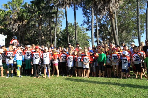 72 sailors and 68 boats made it one the the biggest junior One-Design fleets. - 2011 AusTralian Open BIC Cup © Deb Schutz