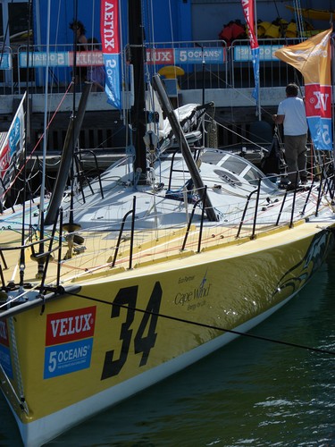 The Velux 5 Oceans yachts are moored at the Waterfront in Wellington - Velux 5 Oceans © Genevieve Howard