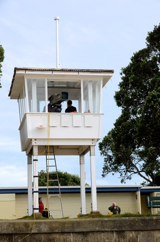 Cameramen in the Wakatere BC Memorial Tower will take a break for ANZAC day morning. - 2011 Toyota Optimist NZ Nationals, Wakatere Boating Club © Christine Hansen