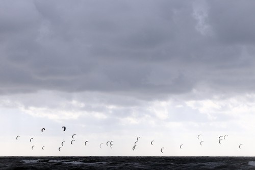 Offshore winds forced the fleet to race far out - Kite Course Racing World Championships © Axel Reese