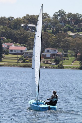 Bill Tyler, Life Member of the International OK Association of NSW, sailing 