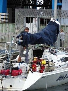 Competitors in the SSANZ Round the North Island race spent Tuesday preparing their yachts ahead of the start of the third leg tomorrow. The yachts are moored in Wellington's Oriental Bay. - SSANZ Round the North Island photo copyright Genevieve Howard taken at  and featuring the  class