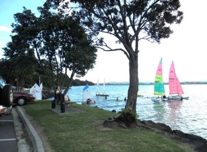 changing crews - Hobie 16 Visit to Pt Chev photo copyright Zane Bloomfield taken at  and featuring the  class