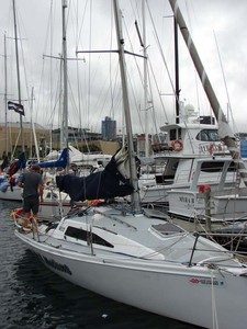 Competitors in the SSANZ Round the North Island race spent Tuesday preparing their yachts ahead of the start of the third leg tomorrow. The yachts are moored in Wellington's Oriental Bay. - SSANZ Round the North Island photo copyright Genevieve Howard taken at  and featuring the  class