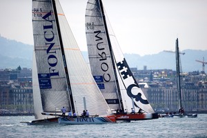 Foncia & Okalys team during the 2nd day of Vulcain Trophy, Grand Prix Les Ambassadeurs D35  - Vulcain Trophy, Grand Prix Les Ambassadeurs D35 photo copyright Chris Schmid / Eyemage Media Schmid - Copyright http://www.eyemage.ch taken at  and featuring the  class