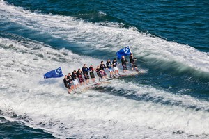3100hp towing 12 skiers at 22 knots photo copyright Stephen Milne taken at  and featuring the  class