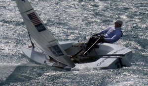 Zach Railey upwind - Finns at Weymouth and Portland International Regatta 2011 photo copyright Robert Deaves/Finn Class http://www.finnclass.org taken at  and featuring the  class