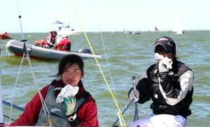 Kiara Tsunoda & Ayano Furuya brought their own Sushi, or is this the best Dutch Gouda? - Dutch 420 National Championship 2011 photo copyright Evert Jan van Garderen taken at  and featuring the  class