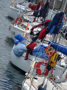 Yachts from the SSANZ Round the North Island race were moored in Wellington on Tuesday, ahead of the start of the third leg tomorrow (Wednesday, March 2). - SSANZ Round the North Island photo copyright Genevieve Howard taken at  and featuring the  class