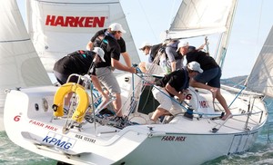 Brian Jones putting his Southern Spars team through their paces - NZ Marine Industry Sailing Challenge 2011 photo copyright Trish Macky taken at  and featuring the  class