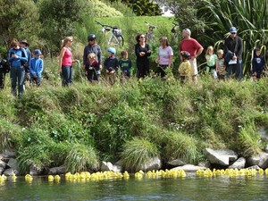 Competitors make their way downstream to Ewen Bridge. - The Great NZ Englefield Charity Duck Race photo copyright Genevieve Howard taken at  and featuring the  class