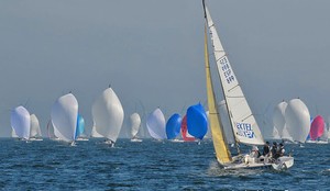 Camino's NEXTEL ENGINEERING sailing away from the fleet to win a race at J/80 Worlds in Copenhagen, Denmark - J/80 World Championship photo copyright Peter Sogaard taken at  and featuring the  class