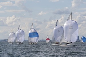 Kites up during Race Two. - 2011 Etchells Victorian State Championships photo copyright  Alex McKinnon Photography http://www.alexmckinnonphotography.com taken at  and featuring the  class