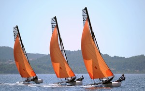 SL 16s under spinnaker - ISAF Youth World Championships photo copyright Sime Sokota taken at  and featuring the  class