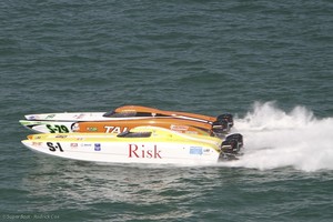 'Risk' passes 'Talbot Excavating' for a narrow Superboat Stock win. - US offshore photo copyright Rodrick Cox taken at  and featuring the  class