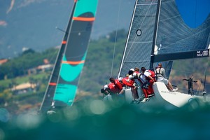 AUDI MEDCUP CIRCUIT, CASCAIS, PORTUGAL, MAY 22ND 2011: Day 5 - TP52 Race. Synergy (RUS), the fleet race of the Cascais Trophy, Audi MedCup Circuit. (Photo by Chris Schmid / Eyemage Media, all right reserved) - Audi Medcup Day 5 photo copyright Chris Schmid/ Eyemage Media (copyright) http://www.eyemage.ch taken at  and featuring the  class