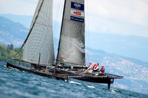 Artemis - Third stop of the Vulcain Trophy 2011 on the D35 catamaran with the Geneva-Rolle-Geneva (Photo By Chris Schmid / Eyemage Media, all right reserved). - Vulcain Trophy D35, Geneva-Rolle-Geneva, June 11th 2011. photo copyright Chris Schmid/ Eyemage Media (copyright) http://www.eyemage.ch taken at  and featuring the  class