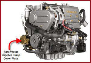 Follow the raw water hose from the seacock up to the raw water impeller cover plate. Locate the pump on the front of your engine. photo copyright Yanmar Marine (n/a) taken at  and featuring the  class