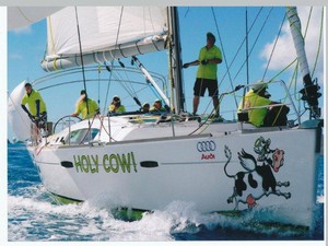 The crew of Holy Cow milking it for everything at Audi Hamilton Island Race Week - Audi Hamilton Island Race Week 2011 photo copyright  Andrea Francolini / Audi http://www.afrancolini.com taken at  and featuring the  class