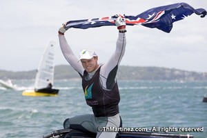 BELMONT - NEW SOUTH WALES. AUSTRALIA . 14 January 2011. DAY 6. Lst finals day. 
Nathan Outteridge (AUS 3750) 2011 Moth World Champion.

 photo copyright ThMartinez / Sea & Co - Copyright http://www.thmartinez.com taken at  and featuring the  class