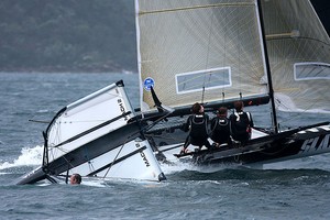 Australian 18ft Skiffs Club Championship, Race 12 photo copyright Frank Quealey /Australian 18 Footers League http://www.18footers.com.au taken at  and featuring the  class