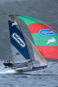 Australian 18ft Skiffs Club Championship, Race 12 photo copyright Frank Quealey /Australian 18 Footers League http://www.18footers.com.au taken at  and featuring the  class