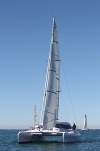 A soft start to Bruce Arms around Australia challenge - Bruce Arms is off on his Solo Around Australia catamaran world record attempt photo copyright Tracey Johnstone taken at  and featuring the  class
