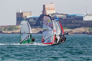 Albeau leads the pack - PWA World Cup Ulsan 2011 photo copyright  John Carter / PWA http://www.pwaworldtour.com taken at  and featuring the  class