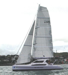 Bruce Arms and Big Wave Rider at ghe start of the Fitzroy Yachts Solo Trans Tasman Race 2010 photo copyright Suzanne Arms taken at  and featuring the  class