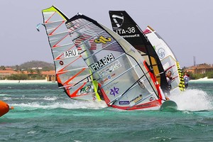 Fanny Aubet leads the pack - Aruba Hi Winds Grand Slam 2011 photo copyright PWA World Tour http://www.pwaworldtour.com taken at  and featuring the  class
