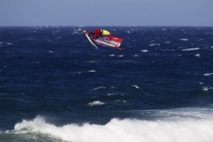 Huge tweaked push loop from Bruch - PWA Pozo Gran Canaria World Cup 2011 photo copyright  John Carter / PWA http://www.pwaworldtour.com taken at  and featuring the  class