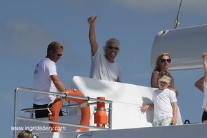 Sir Richard Branson racing his 105ft catamaran Necker Belle at the BVI Spring regatta photo copyright Ingrid Abery http://www.ingridabery.com taken at  and featuring the  class