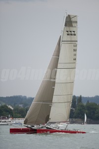 2011 June 17, Lindau Germany RUND UM,  a race with lot of rain, the winer is the Swiss Multihull Holy Smoke of Andreas Schiesser, build 1989. Despite his age he managed to beat all the modern multihulls. photo copyright Juerg Kaufmann go4image.com http://www.go4image.com taken at  and featuring the  class