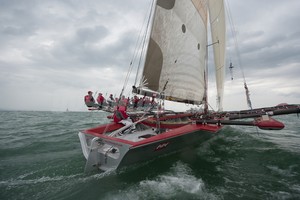 2011 June 17, Lindau Germany RUND UM,  a race with lot of rain, the winer is the Swiss Multihull Holy Smoke of Andreas Schiesser, build 1989. Libera PaulLeibinger (ex Raffica) from Hungary photo copyright Juerg Kaufmann go4image.com http://www.go4image.com taken at  and featuring the  class