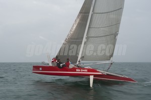 2011 June 17, Lindau Germany RUND UM,  a race with lot of rain, the winer is the Swiss Multihull Holy Smoke of Andreas Schiesser, build 1989. Despite his age he managed to beat all the modern multihulls. photo copyright Juerg Kaufmann go4image.com http://www.go4image.com taken at  and featuring the  class