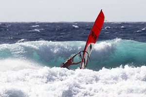 Jaeger Stone bottom turn - PWA Tenerife World Cup 2011 day two photo copyright PWA World Tour http://www.pwaworldtour.com taken at  and featuring the  class