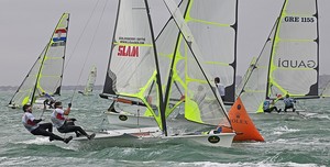 Jonathan Goldsberry, Charlie Smythe, 49er, USA 1160, USA - Rolex Miami OCR photo copyright  Rolex/Daniel Forster http://www.regattanews.com taken at  and featuring the  class