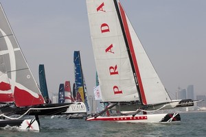 Luna Rossa leads overall going in to the final act of 2011 - Extreme Sailing Series 2011 photo copyright Lloyd Images http://lloydimagesgallery.photoshelter.com/ taken at  and featuring the  class